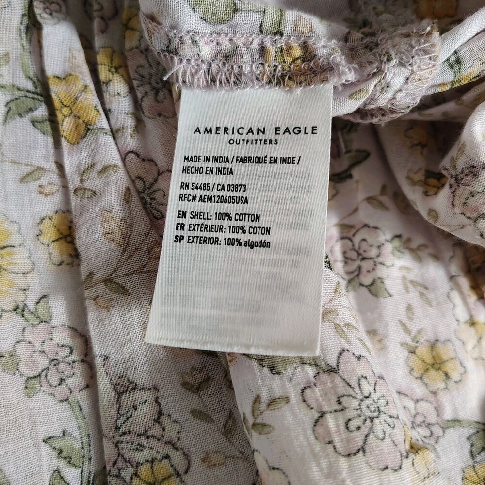 Womens Floral Prairie Peplum Tunic Top Size L Lavender Boho Cottagecore Blouse - Picture 8 of 12